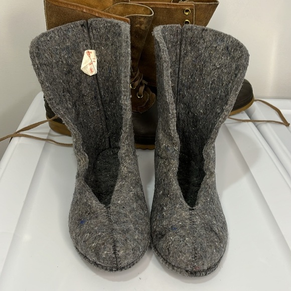 Sorel Ice Pack Boots Men 9 Winter Snow Duck Hunting Brown Leather Wool Liners - Picture 9 of 16